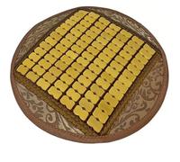 Summer Bamboo Seat Cushion with Strap(Yellow,45x45cm)