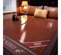 Summer Bamboo Sleeping Mat, Bamboo and Rattan Woven Cooling Mat, Foldable Double Sided Bamboo Mat for Bed, Breathable Carbonized Bamboo Summer Sleeping Mat, Essential for Summer Sleeping(120