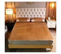 Summer Bamboo Sleeping mat, Foldable Double Sided Bamboo mat for bed, Traditional Chinese Summer Rattan Pad Cooling Mattress Foldable Breathable For Single Double Queen(180cm/70.8IN)