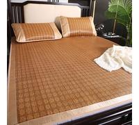 Summer Bamboo Sleeping mat, Foldable Double Sided Bamboo mat for bed, Traditional Chinese Summer Rattan Pad Cooling Mattress Foldable Breathable For Single Double Queen-size(Color-I,180cm/70.8IN)