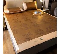 Summer Bamboo Sleeping mat, Foldable Double Sided Bamboo mat for bed, Traditional Chinese Summer Rattan Pad Cooling Mattress Foldable Breathable For Single Double Queen-size(Color-D,180cm/70.8IN)