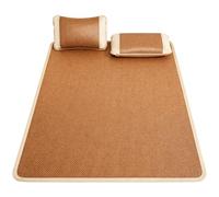 Summer Bamboo Sleeping Mat Foldable Double Sided Bed Mat & Traditional Chinese Rattan Pad Breathable Cooling Mattress Topper For Hot Sleepers Twin Queen King Size(200cmx220cm)