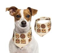 Summer Bandanas for Dogs 3 Chocolate Chip Cookies Dog Bandanas Washable Adjustable Dog Triangle Scarf Bibs Cute Pet Bibs for Medium Large Dogs Puppy and Cats Medium