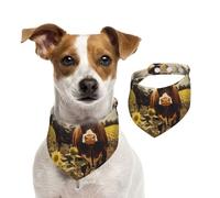 Summer Bandanas for Dogs 3D Animal Brown Cow Dog Bandanas Washable Adjustable Dog Triangle Scarf Bibs Cute Pet Bibs for Medium Large Dogs Puppy and Cats Small