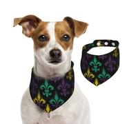 Summer Bandanas for Dogs 3D Fleur De Lis Mardi Gras Dog Bandanas Washable Adjustable Dog Triangle Scarf Bibs Cute Pet Bibs for Medium Large Dogs Puppy and Cats Large