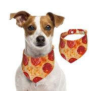 Summer Bandanas for Dogs 3D Pizza Pepperoni Dog Bandanas Washable Adjustable Dog Triangle Scarf Bibs Cute Pet Bibs for Medium Large Dogs Puppy and Cats Small