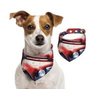 Summer Bandanas for Dogs 4th of July Patriotic Old Red Truck Dog Bandanas Washable Adjustable Dog Triangle Scarf Bibs Cute Pet Bibs for Medium Large Dogs Puppy and Cats Medium