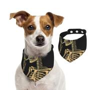 Summer Bandanas for Dogs A Skeleton with Burning Cigarette Dog Bandanas Washable Adjustable Dog Triangle Scarf Bibs Cute Pet Bibs for Medium Large Dogs Puppy and Cats Large