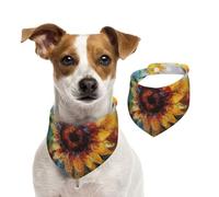 Summer Bandanas for Dogs Abstract Sunflower Multicolor Dog Bandanas Washable Adjustable Dog Triangle Scarf Bibs Cute Pet Bibs for Medium Large Dogs Puppy and Cats Medium