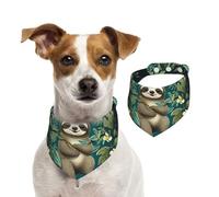 Summer Bandanas for Dogs Adorable Sloth Dog Bandanas Washable Adjustable Dog Triangle Scarf Bibs Cute Pet Bibs for Medium Large Dogs Puppy and Cats Small