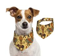 Summer Bandanas for Dogs Africa Elephant Dog Bandanas Washable Adjustable Dog Triangle Scarf Bibs Cute Pet Bibs for Medium Large Dogs Puppy and Cats Large
