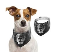 Summer Bandanas for Dogs African Lion Black and White Dog Bandanas Washable Adjustable Dog Triangle Scarf Bibs Cute Pet Bibs for Medium Large Dogs Puppy and Cats Small