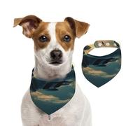 Summer Bandanas for Dogs Aircraft Fighter Jets Dog Bandanas Washable Adjustable Dog Triangle Scarf Bibs Cute Pet Bibs for Medium Large Dogs Puppy and Cats Large