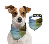 Summer Bandanas for Dogs Aitutaki Lagoon, Cook Islands Dog Bandanas Washable Adjustable Dog Triangle Scarf Bibs Cute Pet Bibs for Medium Large Dogs Puppy and Cats Large