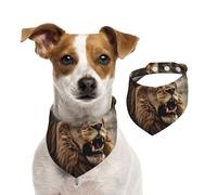 Summer Bandanas for Dogs Angry Lion Dog Bandanas Washable Adjustable Dog Triangle Scarf Bibs Cute Pet Bibs for Medium Large Dogs Puppy and Cats Medium