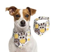 Summer Bandanas for Dogs Animal Cartoon Owls Cute Dog Bandanas Washable Adjustable Dog Triangle Scarf Bibs Cute Pet Bibs for Medium Large Dogs Puppy and Cats Large