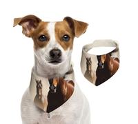 Summer Bandanas for Dogs Animals Horse Running Dog Bandanas Washable Adjustable Dog Triangle Scarf Bibs Cute Pet Bibs for Medium Large Dogs Puppy and Cats Medium
