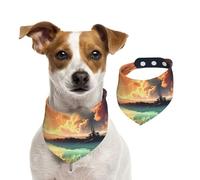 Summer Bandanas for Dogs Anime Sky Dog Bandanas Washable Adjustable Dog Triangle Scarf Bibs Cute Pet Bibs for Medium Large Dogs Puppy and Cats Medium