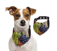 Summer Bandanas for Dogs Art Red Wine Galsses & Grapes1 Dog Bandanas Washable Adjustable Dog Triangle Scarf Bibs Cute Pet Bibs for Medium Large Dogs Puppy and Cats Medium