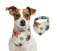 Summer Bandanas for Dogs Atomic Stars Retro Pattern Dog Bandanas Washable Adjustable Dog Triangle Scarf Bibs Cute Pet Bibs for Medium Large Dogs Puppy and Cats Medium