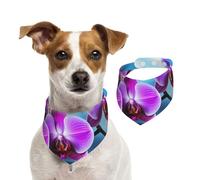 Summer Bandanas for Dogs Beautiful Orchid Dog Bandanas Washable Adjustable Dog Triangle Scarf Bibs Cute Pet Bibs for Medium Large Dogs Puppy and Cats Small