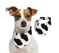 Summer Bandanas for Dogs Black and White Cow Print Dog Bandanas Washable Adjustable Dog Triangle Scarf Bibs Cute Pet Bibs for Medium Large Dogs Puppy and Cats Medium