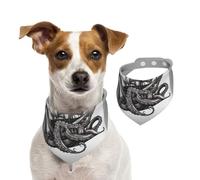 Summer Bandanas for Dogs Black and White Octopus and Ship Dog Bandanas Washable Adjustable Dog Triangle Scarf Bibs Cute Pet Bibs for Medium Large Dogs Puppy and Cats Small