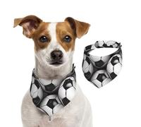 Summer Bandanas for Dogs Black and White Soccer Ball Pattern Dog Bandanas Washable Adjustable Dog Triangle Scarf Bibs Cute Pet Bibs for Medium Large Dogs Puppy and Cats Medium