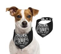 Summer Bandanas for Dogs Black and White Tiger Dog Bandanas Washable Adjustable Dog Triangle Scarf Bibs Cute Pet Bibs for Medium Large Dogs Puppy and Cats Small