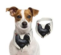 Summer Bandanas for Dogs Black Rooster Dog Bandanas Washable Adjustable Dog Triangle Scarf Bibs Cute Pet Bibs for Medium Large Dogs Puppy and Cats Medium