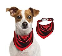 Summer Bandanas for Dogs Black White and Red Roses Dog Bandanas Washable Adjustable Dog Triangle Scarf Bibs Cute Pet Bibs for Medium Large Dogs Puppy and Cats Large
