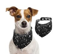 Summer Bandanas for Dogs Black White Glitter Dog Bandanas Washable Adjustable Dog Triangle Scarf Bibs Cute Pet Bibs for Medium Large Dogs Puppy and Cats Medium