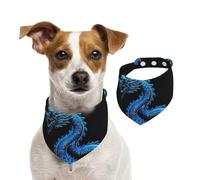 Summer Bandanas for Dogs Blue Chinese Dragon Dog Bandanas Washable Adjustable Dog Triangle Scarf Bibs Cute Pet Bibs for Medium Large Dogs Puppy and Cats Medium