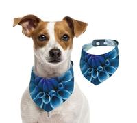 Summer Bandanas for Dogs Blue Dahlia Flower Dog Bandanas Washable Adjustable Dog Triangle Scarf Bibs Cute Pet Bibs for Medium Large Dogs Puppy and Cats Medium