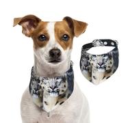 Summer Bandanas for Dogs Blue Eyed Snow Leopard Dog Bandanas Washable Adjustable Dog Triangle Scarf Bibs Cute Pet Bibs for Medium Large Dogs Puppy and Cats Medium