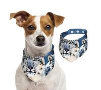 Summer Bandanas for Dogs Blue Eyed Snow Leopard Dog Bandanas Washable Adjustable Dog Triangle Scarf Bibs Cute Pet Bibs for Medium Large Dogs Puppy and Cats Large