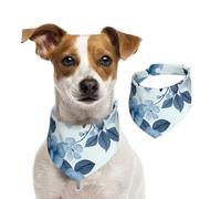 Summer Bandanas for Dogs Blue Flower Floral Pattern Roses1 Dog Bandanas Washable Adjustable Dog Triangle Scarf Bibs Cute Pet Bibs for Medium Large Dogs Puppy and Cats Small