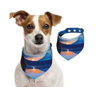 Summer Bandanas for Dogs Blue Sunset Dog Bandanas Washable Adjustable Dog Triangle Scarf Bibs Cute Pet Bibs for Medium Large Dogs Puppy and Cats Medium