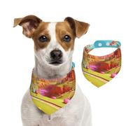 Summer Bandanas for Dogs Candy Beautiful Land Dog Bandanas Washable Adjustable Dog Triangle Scarf Bibs Cute Pet Bibs for Medium Large Dogs Puppy and Cats Medium