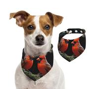 Summer Bandanas for Dogs Cardinals Birds Fauna Wild Dog Bandanas Washable Adjustable Dog Triangle Scarf Bibs Cute Pet Bibs for Medium Large Dogs Puppy and Cats Large