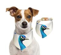 Summer Bandanas for Dogs Cartoon Blue Peacock Dog Bandanas Washable Adjustable Dog Triangle Scarf Bibs Cute Pet Bibs for Medium Large Dogs Puppy and Cats Small