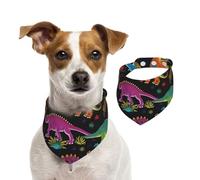 Summer Bandanas for Dogs Cartoon Dinosaur Dog Bandanas Washable Adjustable Dog Triangle Scarf Bibs Cute Pet Bibs for Medium Large Dogs Puppy and Cats Large