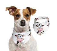 Summer Bandanas for Dogs Cartoon Milk Cow Dog Bandanas Washable Adjustable Dog Triangle Scarf Bibs Cute Pet Bibs for Medium Large Dogs Puppy and Cats Small