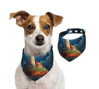 Summer Bandanas for Dogs Catoon Whale Lighthouse Dog Bandanas Washable Adjustable Dog Triangle Scarf Bibs Cute Pet Bibs for Medium Large Dogs Puppy and Cats Medium