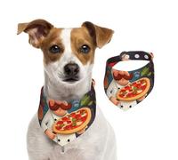 Summer Bandanas for Dogs Chef Pizza Dog Bandanas Washable Adjustable Dog Triangle Scarf Bibs Cute Pet Bibs for Medium Large Dogs Puppy and Cats Medium