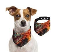 Summer Bandanas for Dogs Chinese Dragon Dog Bandanas Washable Adjustable Dog Triangle Scarf Bibs Cute Pet Bibs for Medium Large Dogs Puppy and Cats Large