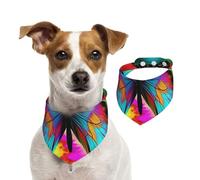 Summer Bandanas for Dogs Colorful Butterfly Dog Bandanas Washable Adjustable Dog Triangle Scarf Bibs Cute Pet Bibs for Medium Large Dogs Puppy and Cats Medium