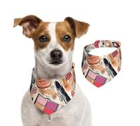 Summer Bandanas for Dogs Cosmetic and Makeup Theme Pattern Dog Bandanas Washable Adjustable Dog Triangle Scarf Bibs Cute Pet Bibs for Medium Large Dogs Puppy and Cats Medium