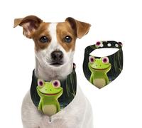 Summer Bandanas for Dogs Crown Frog Dog Bandanas Washable Adjustable Dog Triangle Scarf Bibs Cute Pet Bibs for Medium Large Dogs Puppy and Cats Medium
