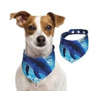 Summer Bandanas for Dogs Cute Dolphins Dog Bandanas Washable Adjustable Dog Triangle Scarf Bibs Cute Pet Bibs for Medium Large Dogs Puppy and Cats Small
